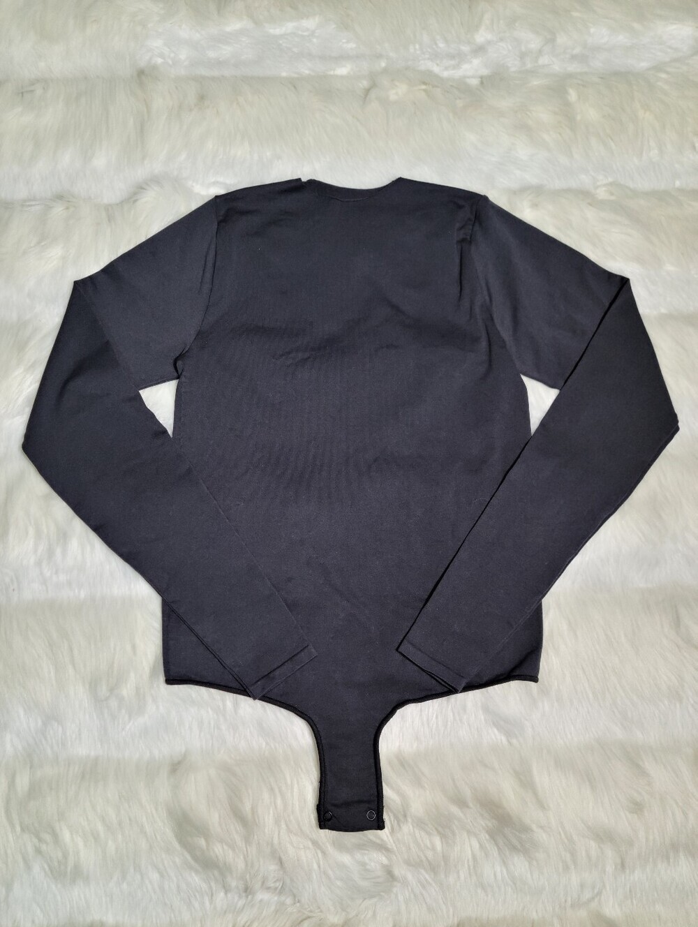 SKIMS Fits Everybody Long Sleeve Crew Neck Bodysuit Black Onyx Women XXS/XS NEW